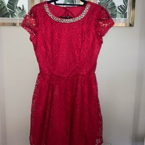 Red Dress Juniors Size 7 Lace Holiday Dress